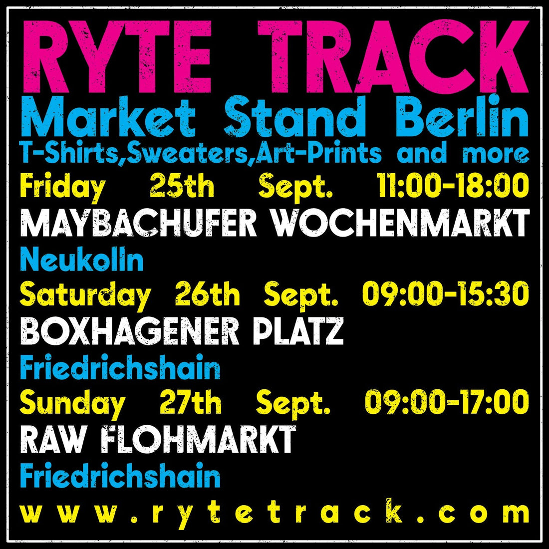 Ryte TRACK Pop-Up: Where to Find Us at Berlin's Best Markets This Weekend