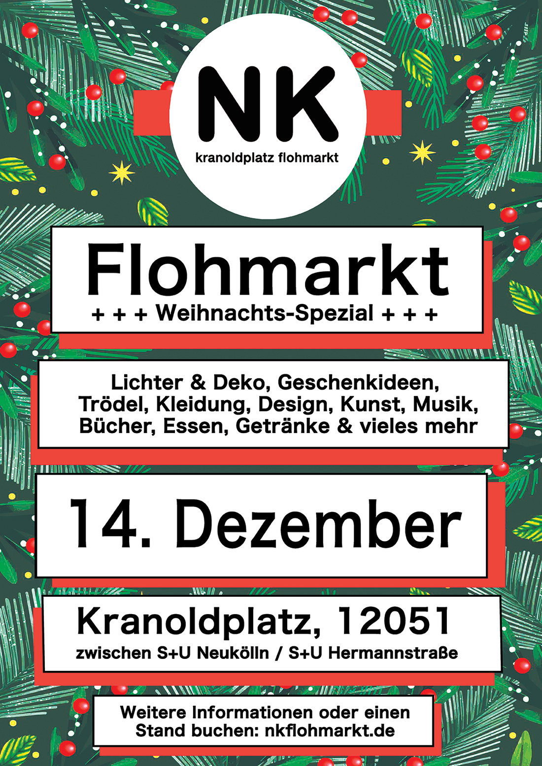 Kranoldplatz Flohmarkt Berlin Xmas 2025