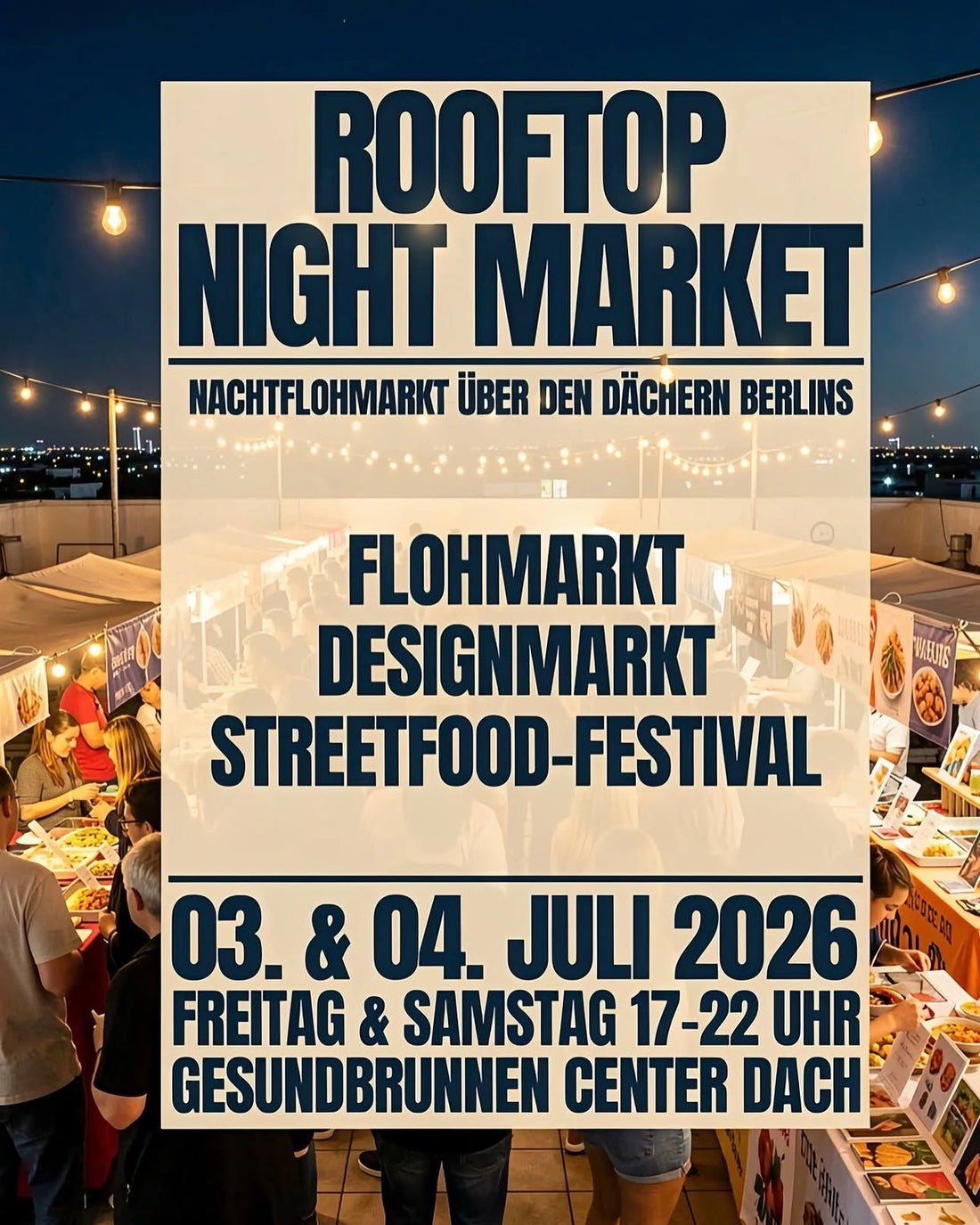 Rooftop Night Market Berlin Flyer