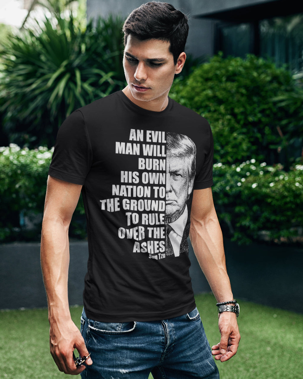 Black Graphic Anti-Trump Political Protest T-Shirt