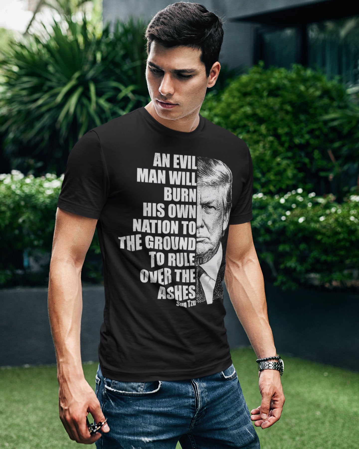 Black Graphic Anti-Trump Political Protest T-Shirt