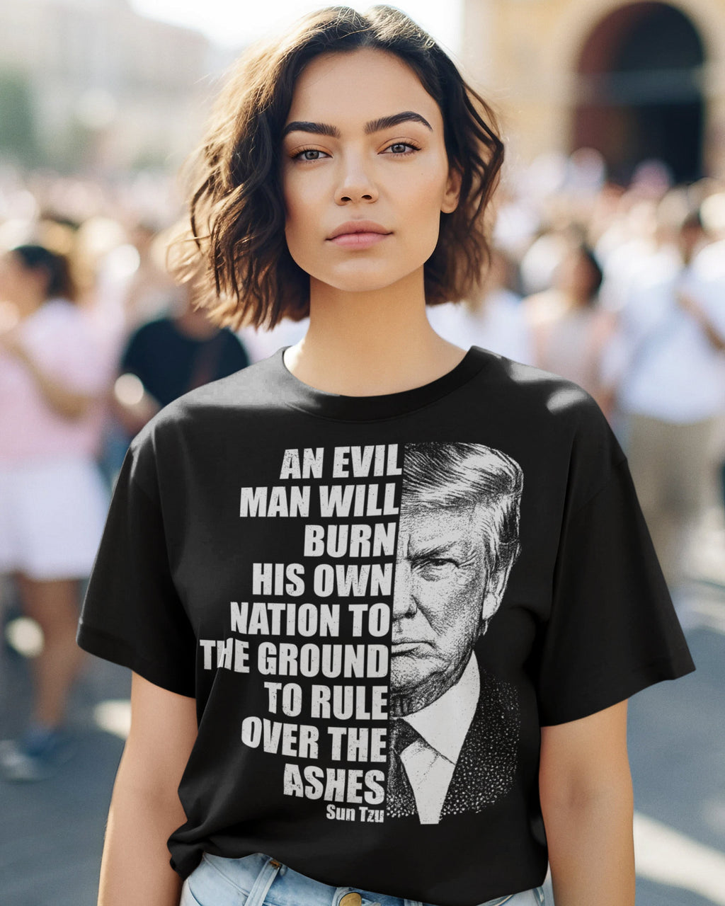 Black Graphic Anti-Trump Political Protest T-Shirt