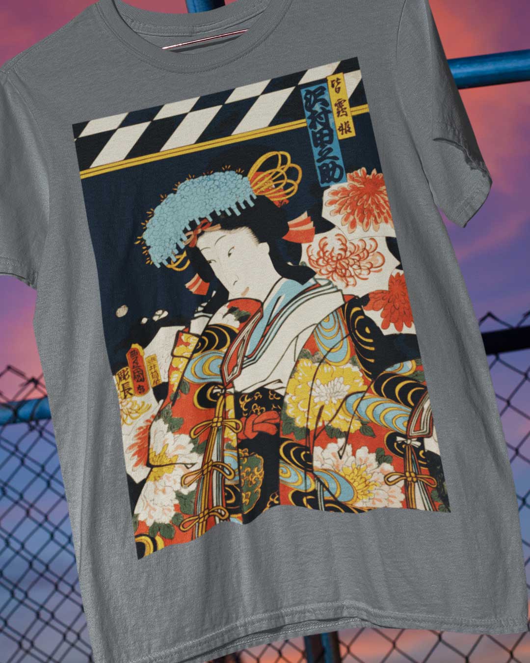 Kabuki Geisha Ukiyo-e Art | Edo Period Japanese Woodblock Print | Unisex T-Shirt