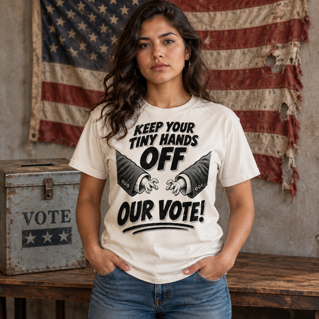 Hands off our vote protest graphic t-shirt