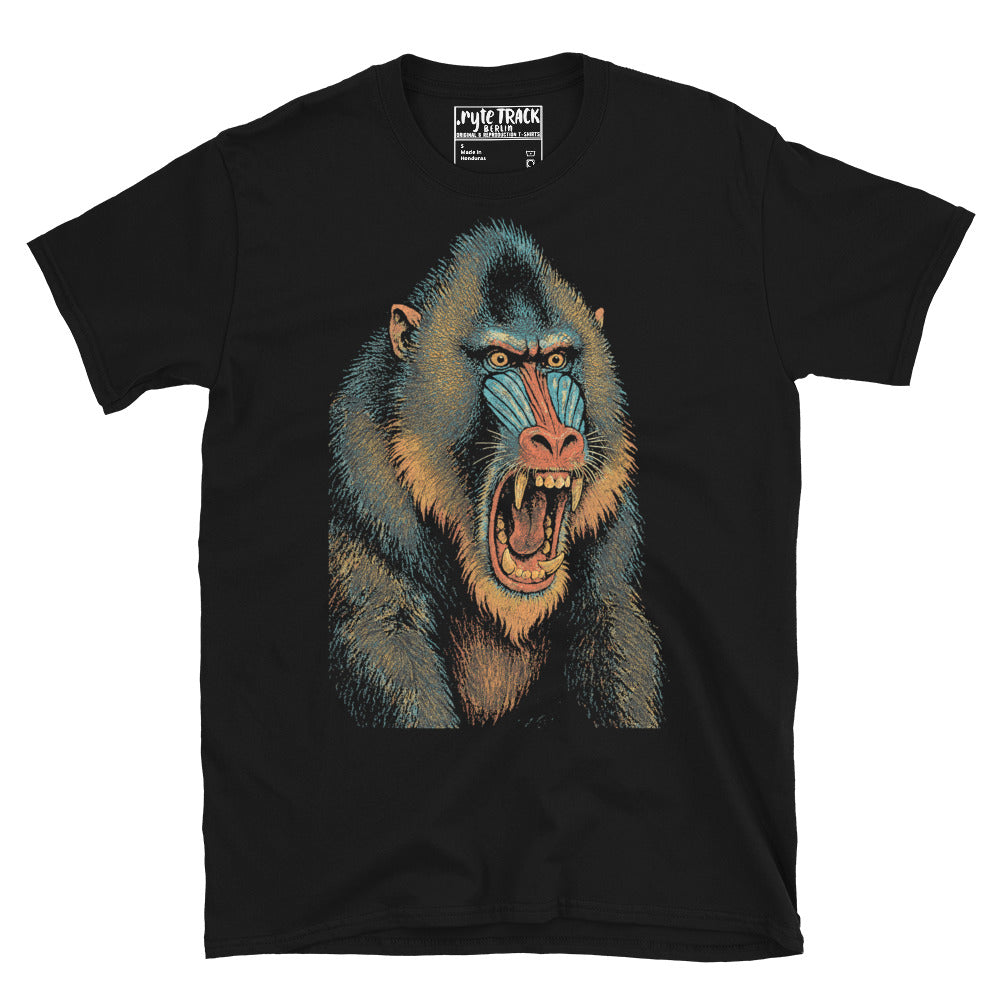 Colorful Mandrill Baboon Pop Art Design | Fierce Jungle Expression | Unisex T-Shirt