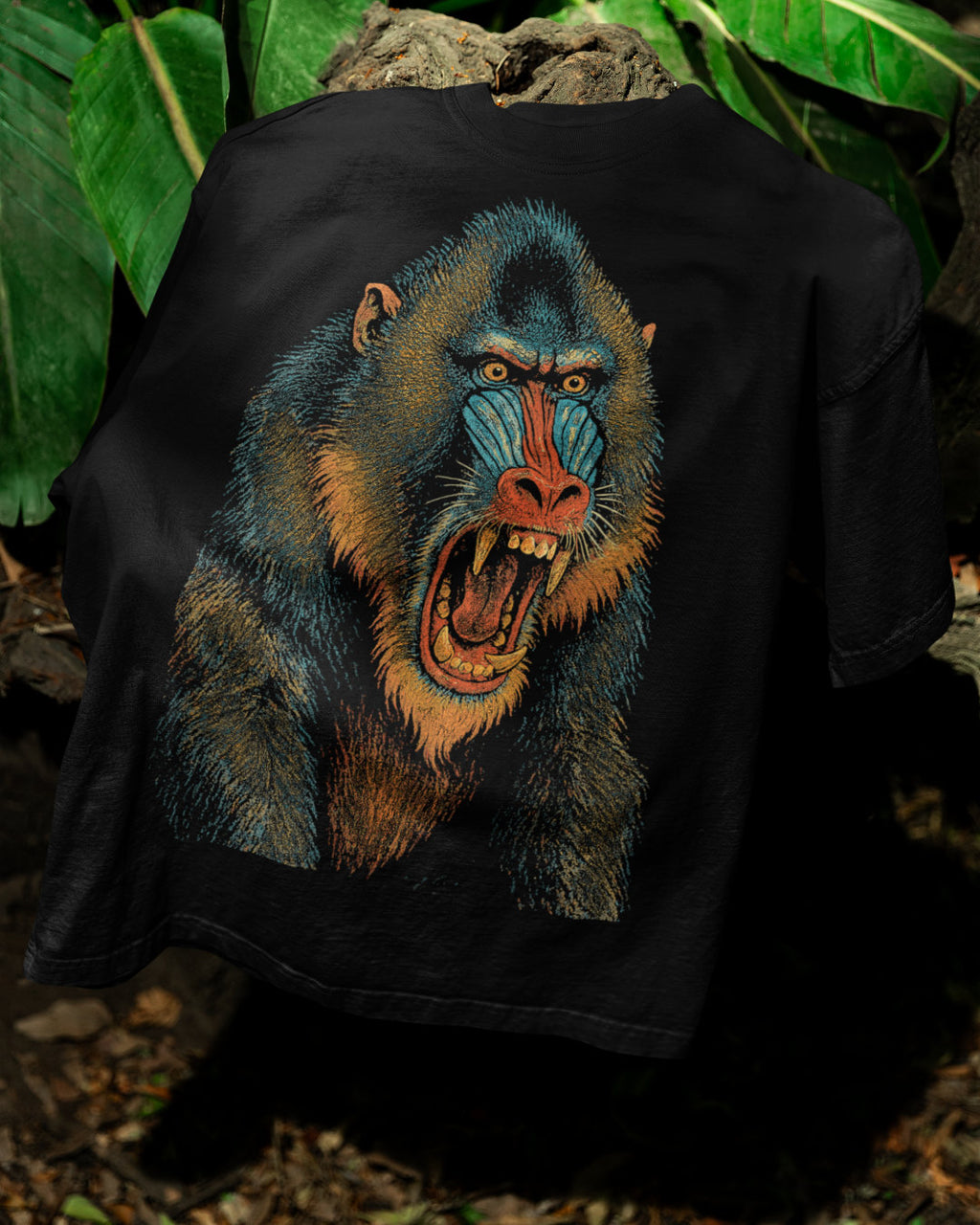 Colorful Mandrill Baboon Pop Art Design | Fierce Jungle Expression | Unisex T-Shirt
