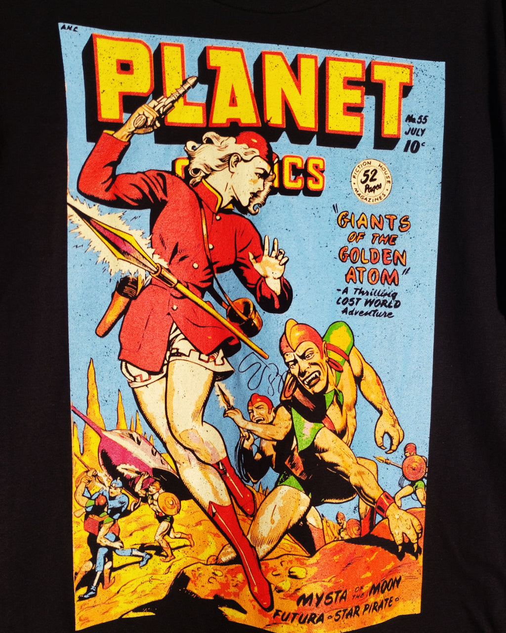 Vintage comic book cover featuring a character in a red outfit with other figures on a black background