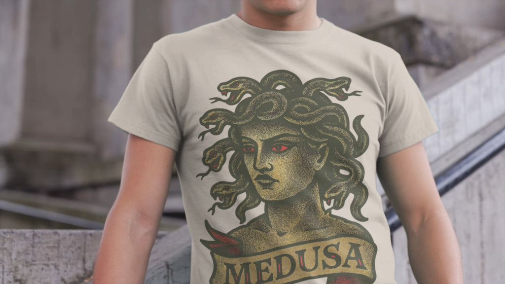 Medusa Greek Mythology Tattoo Art | Gorgon Power | Unisex T-Shirt
