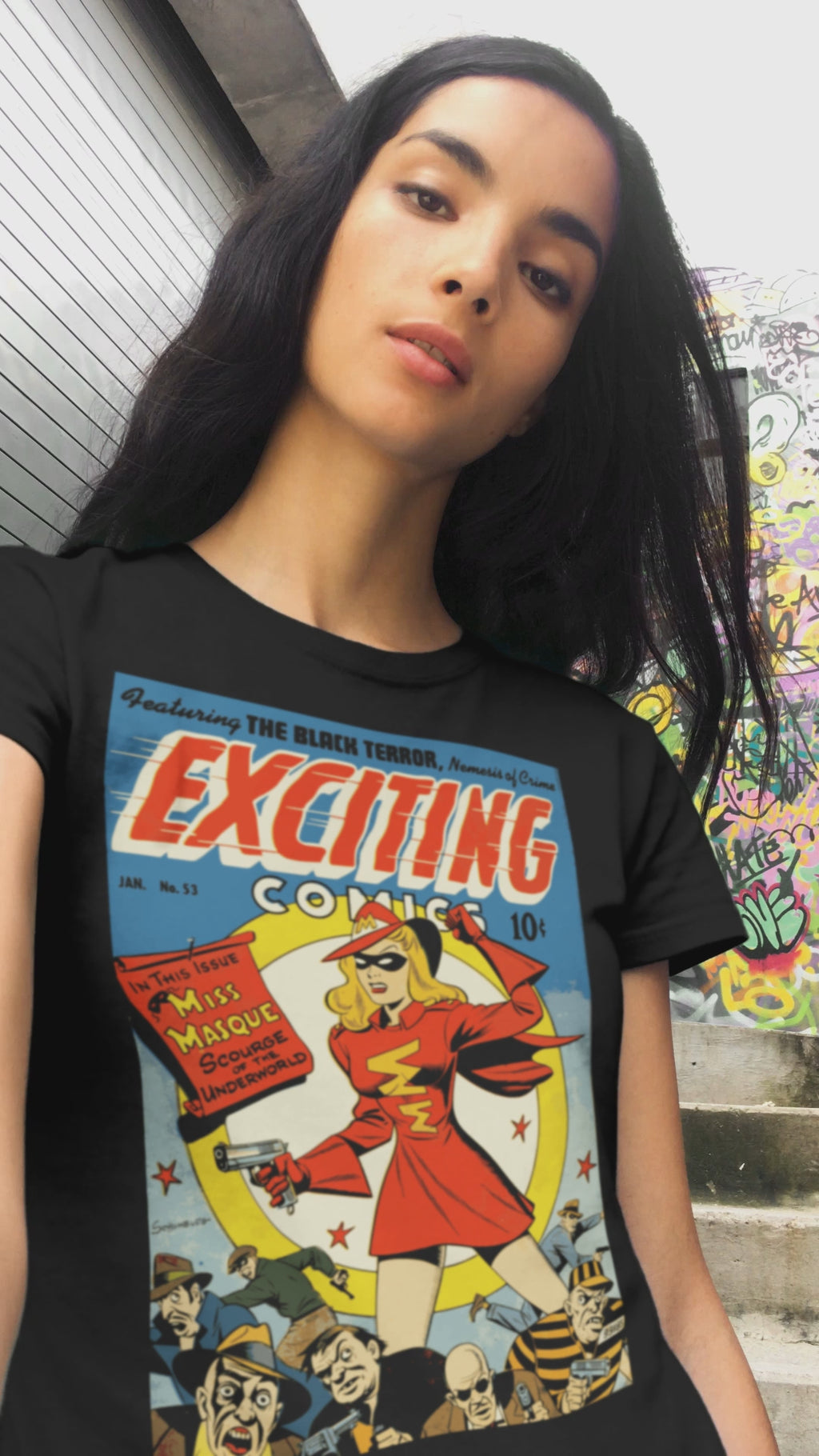 Vintage Comic Book Cover | 1940s Style | Exciting Comics | Unisex T-Shirt