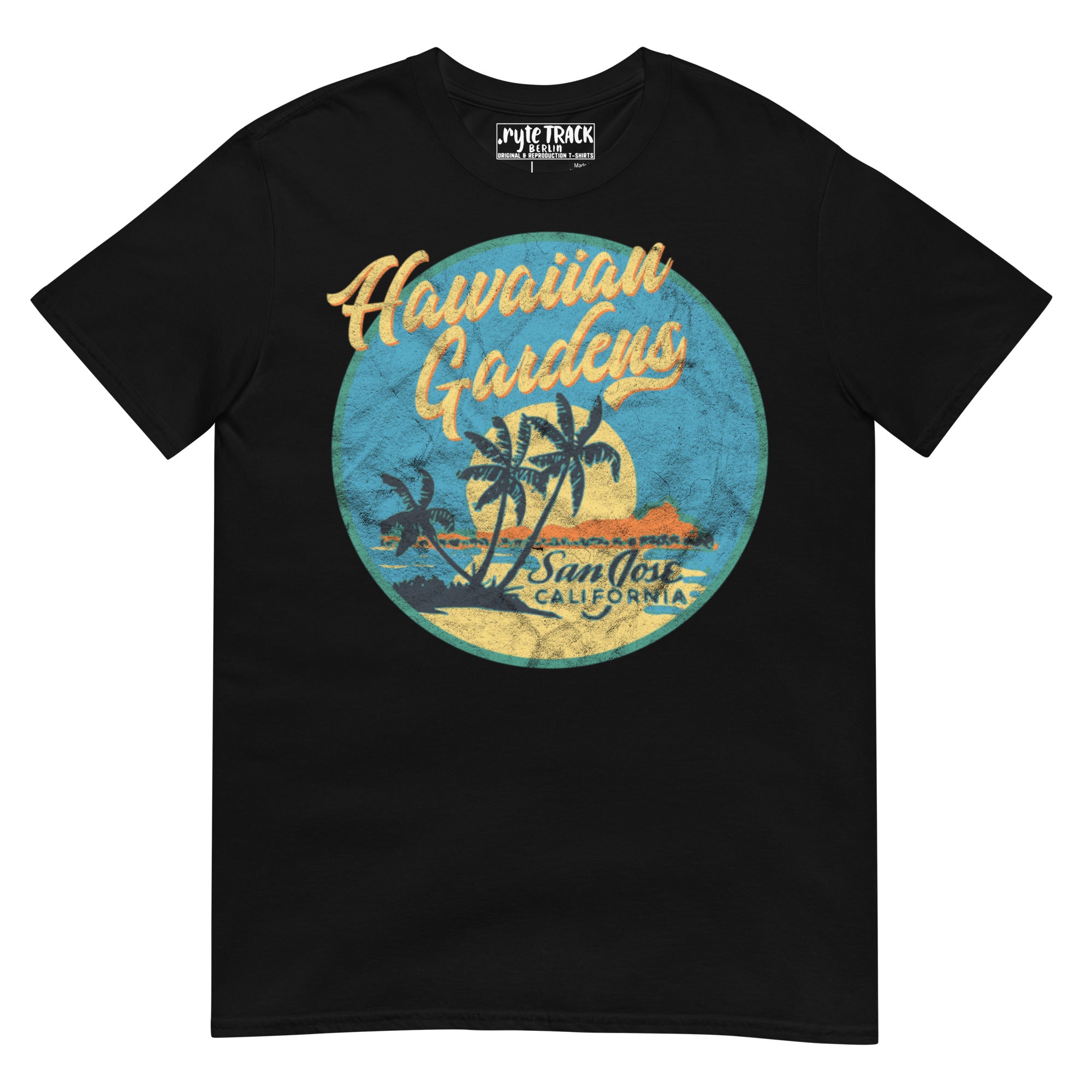 black hawaiian gardens tiki bar t-shirt