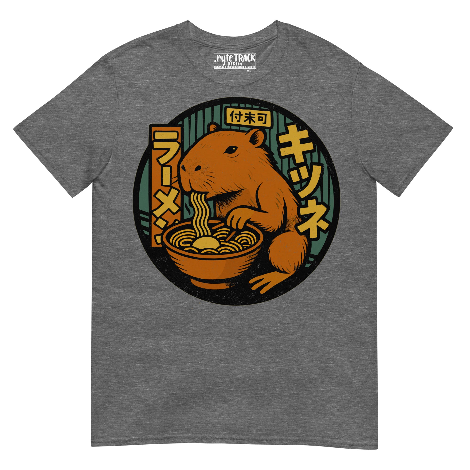 Capybara Eating Ramen Noodles Shirt – Adorable capybara lover gift, Japanese food humor tee, quirky novelty fashion.