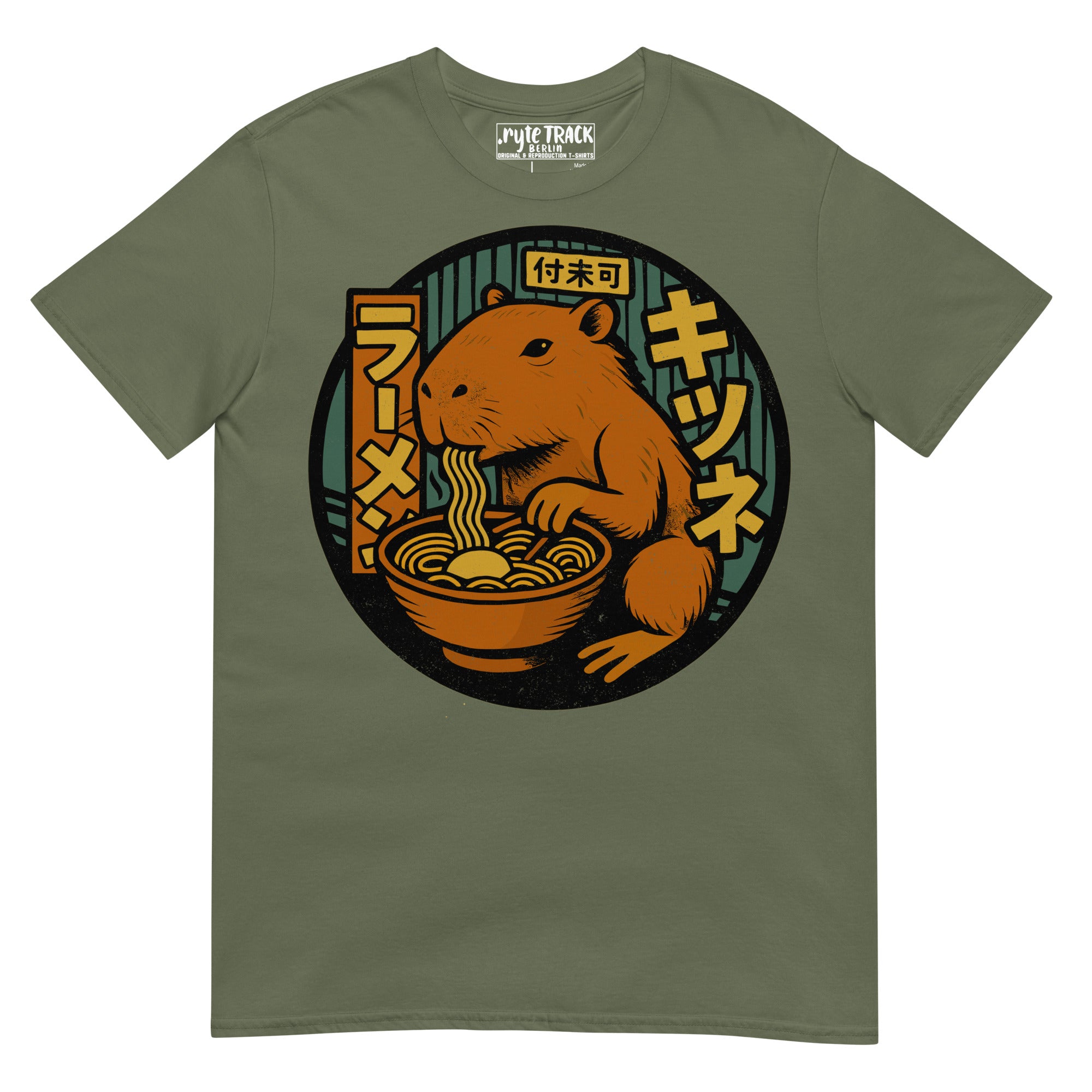 Capybara Eating Ramen Noodles Shirt – Adorable capybara lover gift, Japanese food humor tee, quirky novelty fashion.