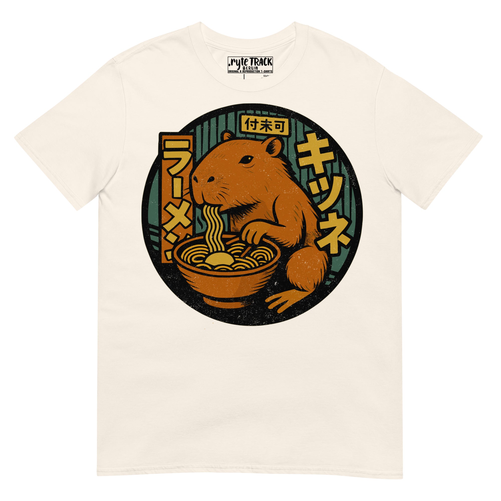 Capybara Eating Ramen Noodles Shirt – Adorable capybara lover gift, Japanese food humor tee, quirky novelty fashion.