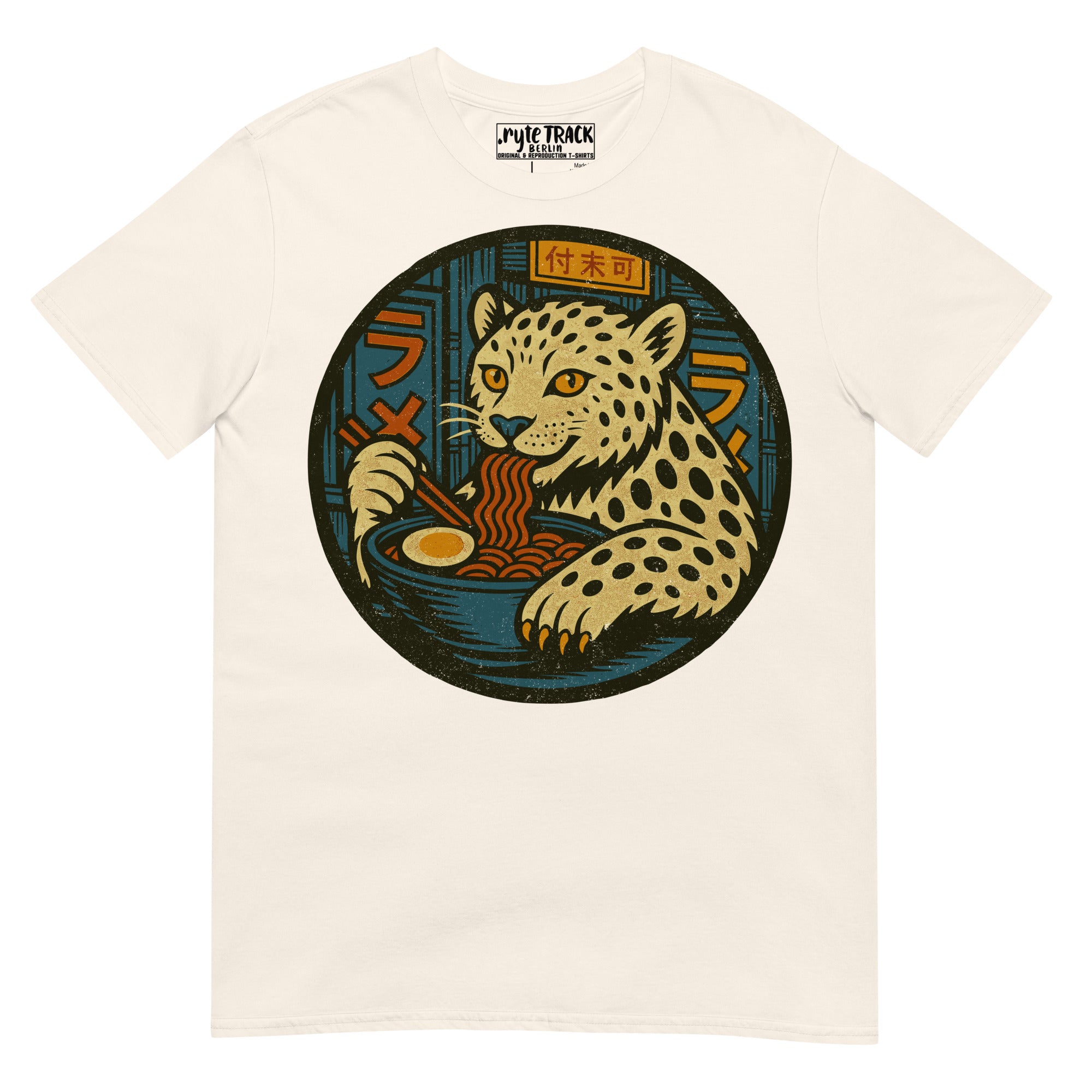 Snow Leopard Eating Ramen Noodles T-Shirt 