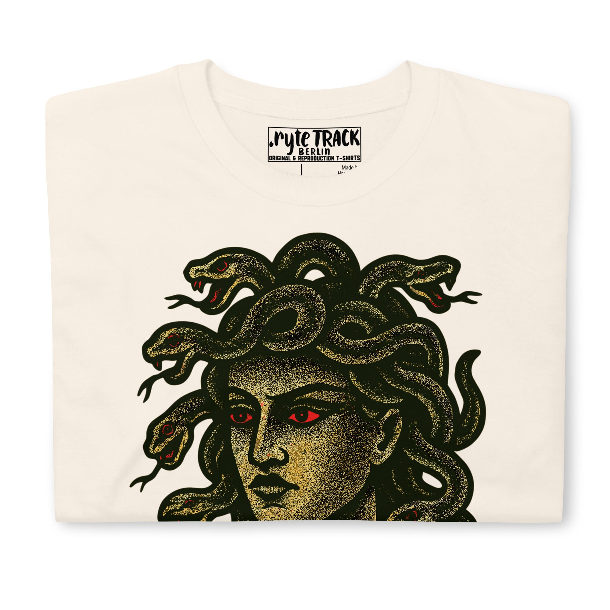 Medusa Greek mythology tattoo art inspired by classic American traditional tattoo style and ancient myth symbolism…