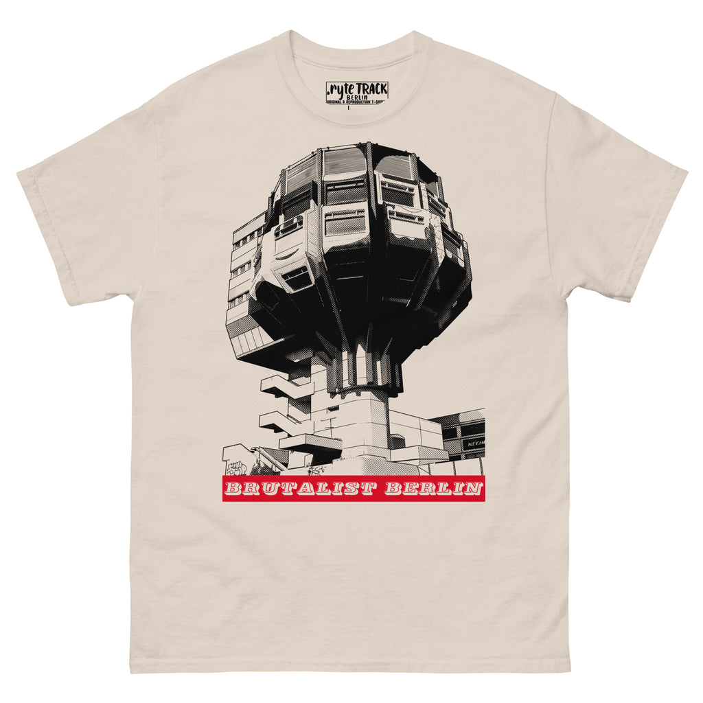 Graphic T-Shirt with an image of the Berlin Bierpinsel brutalist building