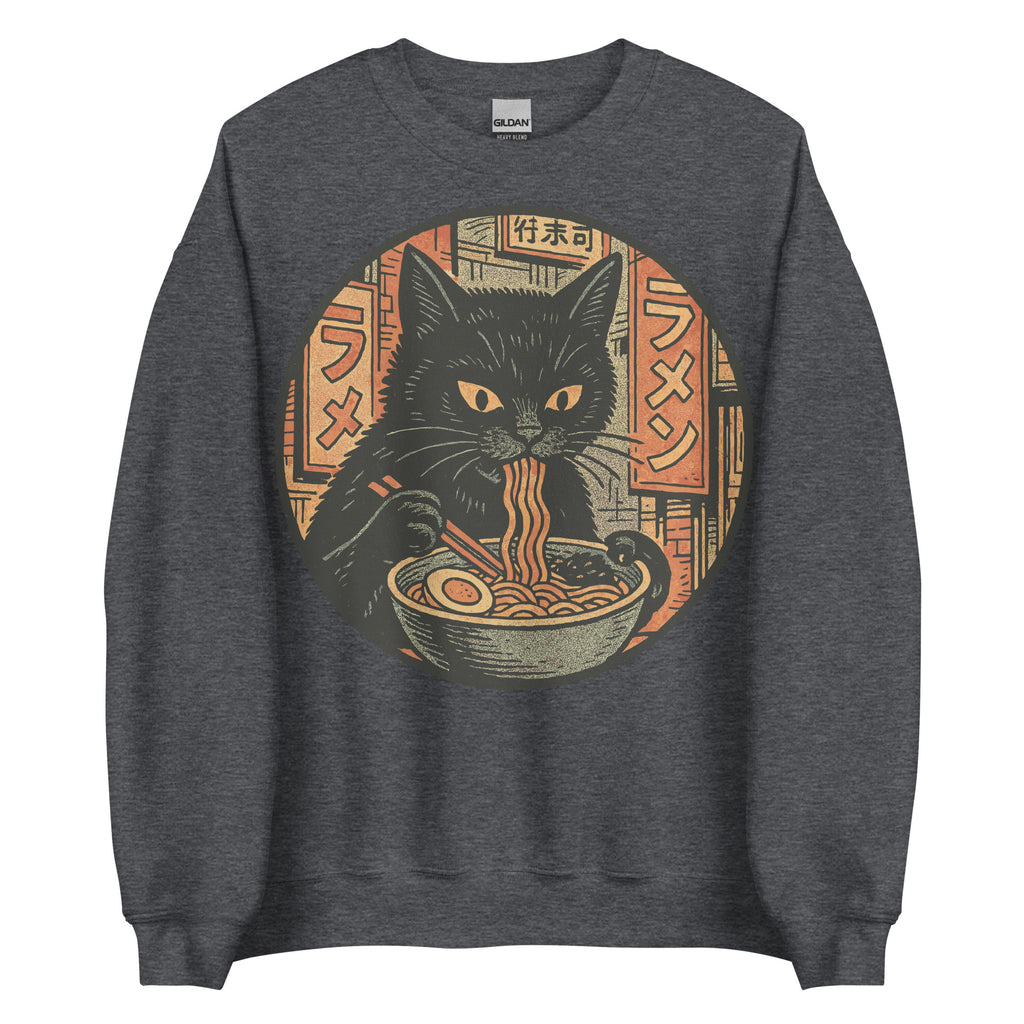 Black Cat Noodles Sweatshirt Mock Up