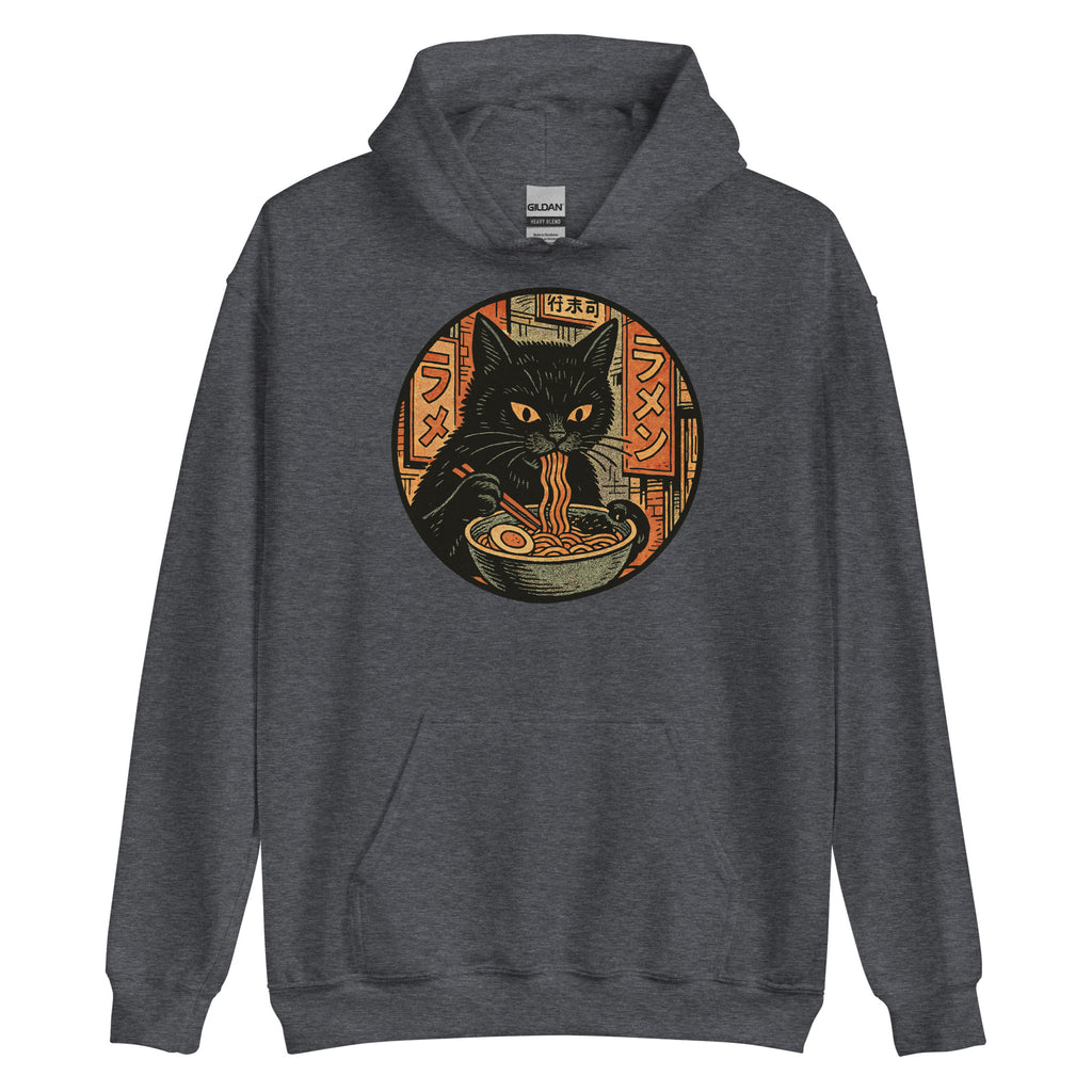 Black Cat Noodles Hoodie Mock Up